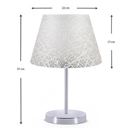 Φωτιστικό Επιτραπέζιο Jules Megapap Ύφασμα Pvc/χρώμιο Χρώμα Λευκό/ασημί 22x17x37εκ.