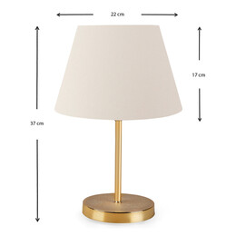 Φωτιστικό Επιτραπέζιο Rosenthal Megapap Ύφασμα Pvc/χρώμιο Χρώμα Κρεμ/χρυσό 22x17x37εκ.