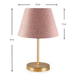 Φωτιστικό Επιτραπέζιο Rosenthal Megapap Ύφασμα Pvc/χρώμιο Χρώμα Ροζ/χρυσό 22x17x37εκ.