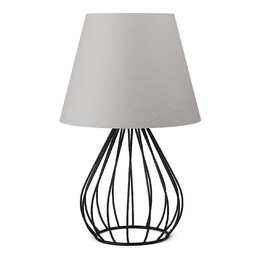 Φωτιστικό Επιτραπέζιο Akerlind Megapap Ύφασμα Pvc/μέταλλο Χρώμα Ανοιχτό Γκρι/μαύρο 22x17x36εκ.