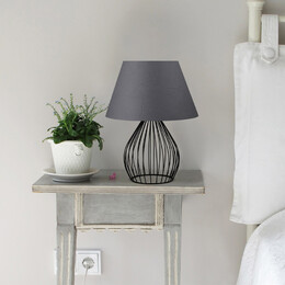 Φωτιστικό Επιτραπέζιο Akerlind Megapap Ύφασμα Pvc/μέταλλο Χρώμα Ανθρακί/μαύρο 22x17x36εκ.