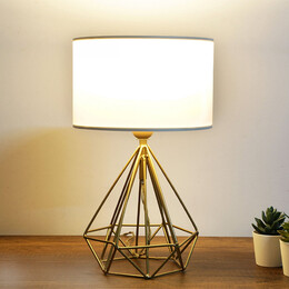 Φωτιστικό Επιτραπέζιο Vanstone Megapap Ύφασμα/μέταλλο Χρωμα Κρεμ/χρυσό 24x15x39εκ.