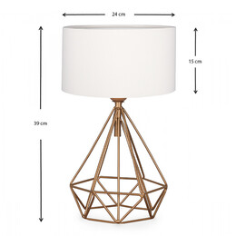 Φωτιστικό Επιτραπέζιο Vanstone Megapap Ύφασμα/μέταλλο Χρωμα Κρεμ/χρυσό 24x15x39εκ.