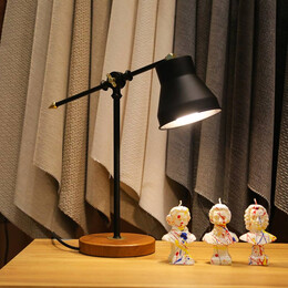 Φωτιστικό Γραφείου Paule Megapap Μέταλλο/mdf Χρώμα Μαύρο 12x12x44εκ.