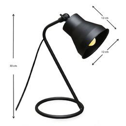 Φωτιστικό Γραφείου Mimi Megapap Μεταλλικό Χρώμα Μαύρο 12x12x30εκ.