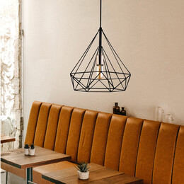 Φωτιστικό Οροφής Donald Megapap Μεταλλικό Μονόφωτο Χρώμα Μαύρο 25x30x65εκ.