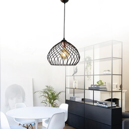 Φωτιστικό Οροφής Dennis Megapap Μεταλλικό Μονόφωτο Χρώμα Μαύρο 21x30x70εκ.