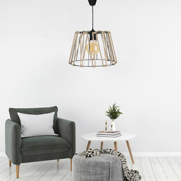 Φωτιστικό Οροφής Andrew Megapap Μέταλλο/σχοινί Μονόφωτο Χρώμα Μαύρο Φυσικό 30x30x20εκ.