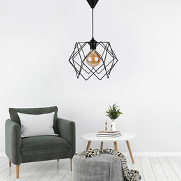 Φωτιστικό Οροφής Pyant Megapap Μεταλλικό Μονόφωτο Χρώμα Μαύρο 23x17x70εκ.