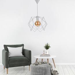 Φωτιστικό Οροφής Pyant Megapap Μεταλλικό Μονόφωτο Χρώμα Λευκό 23x17x70εκ.