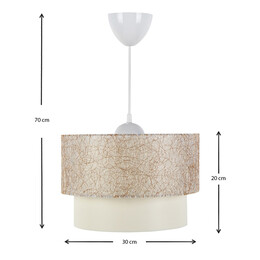 Φωτιστικό Οροφής Whitehouse Megapap Υφασμάτινο Μονόφωτο Χρώμα Χρυσό 30x20x55εκ.