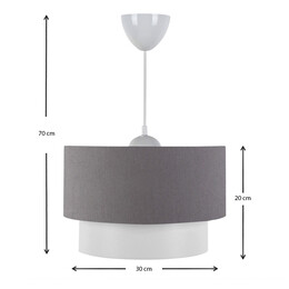 Φωτιστικό Οροφής Whitehouse Megapap Υφασμάτινο Μονόφωτο Χρώμα Γκρι 30x20x55εκ.