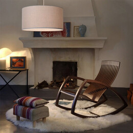 Φωτιστικό Οροφής Monahan Megapap Υφασμάτινο Μονόφωτο Χρώμα Μπεζ Άμμου 38x20x70εκ.