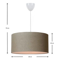 Φωτιστικό Οροφής Monahan Megapap Υφασμάτινο Μονόφωτο Χρώμα Μπεζ Άμμου 38x20x70εκ.