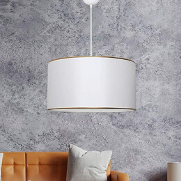 Φωτιστικό Οροφής Alloy Megapap Υφασμάτινο Μονόφωτο Χρώμα Λευκό 38x20x70εκ.