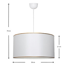 Φωτιστικό Οροφής Alloy Megapap Υφασμάτινο Μονόφωτο Χρώμα Λευκό 38x20x70εκ.