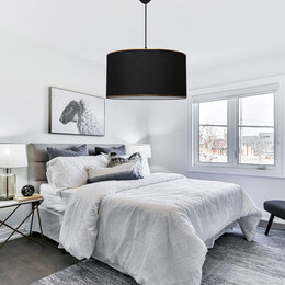 Φωτιστικό Οροφής Alloy Megapap Υφασμάτινο Μονόφωτο Χρώμα Μαύρο 38x20x70εκ.