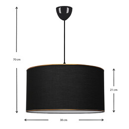 Φωτιστικό Οροφής Alloy Megapap Υφασμάτινο Μονόφωτο Χρώμα Μαύρο 38x20x70εκ.