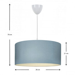 Φωτιστικό Οροφής Monahan Megapap Υφασμάτινο Μονόφωτο Χρώμα Μπλε 38x20x70εκ.