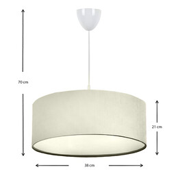 Φωτιστικό Οροφής Monahan Megapap Υφασμάτινο Μονόφωτο Χρώμα Εκρού 38x20x70εκ.