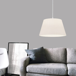 Φωτιστικό Οροφής Elanor Megapap Υφασμάτινο Μονόφωτο Χρώμα Λευκό 37x21x70εκ.