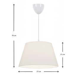 Φωτιστικό Οροφής Elanor Megapap Υφασμάτινο Μονόφωτο Χρώμα Λευκό 37x21x70εκ.