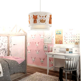 Φωτιστικό Οροφής Goofy Megapap Υφασμάτινο Μονόφωτο με Χαριτωμένα Ζωάκια 30x20x70εκ.