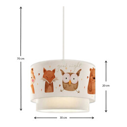 Φωτιστικό Οροφής Goofy Megapap Υφασμάτινο Μονόφωτο με Χαριτωμένα Ζωάκια 30x20x70εκ.