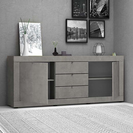 Μπουφές Μελαμίνης Ocean Megapap Χρώμα Ανθρακί 210x45x86εκ.