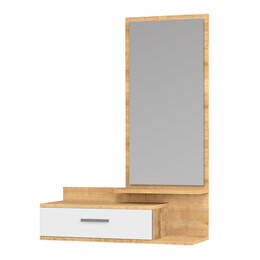 Έπιπλο Εισόδου - Τουαλέτα Μελαμίνης joy Megapap με Καθρέφτη Χρώμα Sonoma - Λευκό 80x35x116εκ.