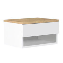 Κομοδίνο Επιτοίχιο Μελαμίνης Mary Megapap Χρώμα Sonoma - Λευκό 40x30x23εκ.