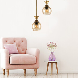 Φωτιστικό Οροφής Kyran Megapap e27 Μεταλλικό Δίφωτο Χρώμα Χρυσό 20x20x65εκ.