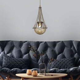 Φωτιστικό Οροφής Chavi Megapap e27 Μεταλλικό Μονόφωτο Χρώμα Χρυσό 18x18x75εκ.