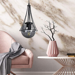 Φωτιστικό Οροφής Chavi Megapap e27 Μεταλλικό Μονόφωτο Χρώμα Μαύρο 18x18x75εκ.