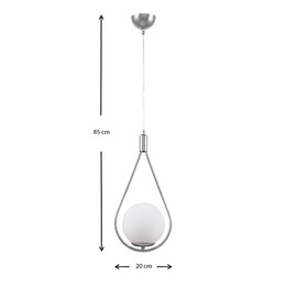 Φωτιστικό Οροφής Shemesh Megapap e27  Μεταλλικό Μονόφωτο Χρώμα Ασημί 20x20x85εκ.