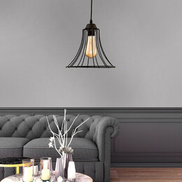 Φωτιστικό Οροφής Gerel Megapap e27 Μεταλλικό Μονόφωτο Χρώμα Μαύρο 24x24x70εκ.