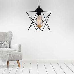 Φωτιστικό Οροφής Faven Megapap e27 Μεταλλικό Μονόφωτο Χρώμα Μαύρο 17x17x70εκ.