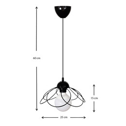 Φωτιστικό Οροφής Zufash Megapap e14 Μεταλλικό Μονόφωτο Χρώμα Μαύρο 25x25x60εκ.