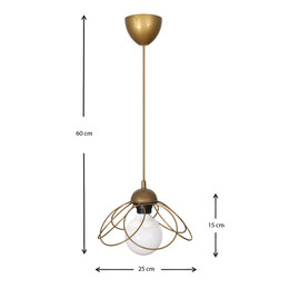 Φωτιστικό Οροφής Zufash Megapap e14 Μεταλλικό Μονόφωτο Χρώμα Χρυσό 25x25x60εκ.