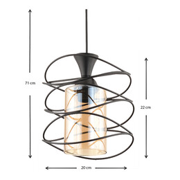 Φωτιστικό Οροφής Sherwood Megapap e27 Μεταλλικό Μονόφωτο Χρώμα Μαύρο 20x20x71εκ.