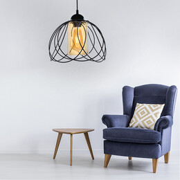 Φωτιστικό Οροφής Abilene Megapap e27 Μεταλλικό Μονόφωτο Χρώμα Μαύρο 26x26x68εκ.