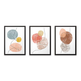 Πίνακας "circles" Megapap 3 Τμχ. σε Πλαίσιο 35x45x2εκ.