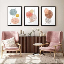 Πίνακας "circles" Megapap 3 Τμχ. σε Πλαίσιο 35x45x2εκ.