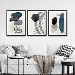 Πίνακας "blue Dreams" Megapap 3 Τμχ. σε Πλαίσιο 35x45x2εκ.