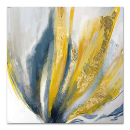 Πίνακας σε Καμβά "golden Leaves" Megapap Ψηφιακής Εκτύπωσης 50x50x3εκ.