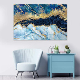 Πίνακας σε Καμβά "deep Blue" Megapap Ψηφιακής Εκτύπωσης 125x80x3εκ.