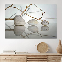 Πίνακας σε Καμβά "stones and Branches" Megapap Ψηφιακής Εκτύπωσης 90x60x3εκ.