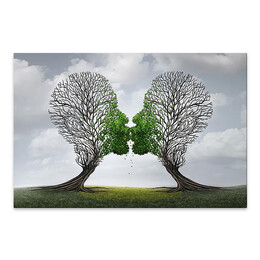 Πίνακας σε Καμβά "trees Growing With Love" Megapap Ψηφιακής Εκτύπωσης 75x50x3εκ.