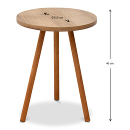 Βοηθητικό Τραπεζάκι Roma Megapap από Μελαμίνη Χρώμα Pine oak 33,5x33,5x46εκ.