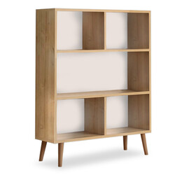 Βιβλιοθήκη Μελαμίνης Cube Megapap Χρώμα oak 80x24x100εκ.